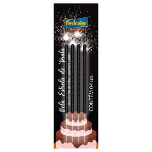 VELA ESTRELA DE PRATA FESTCOLOR 30X04 UNIDADES