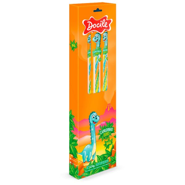 GELATINES CANUDO MORANGO DINO DOCILE 24 UNIDADES