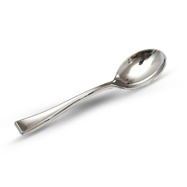 COLHER PARA SOBREMESA LUXO PRATA 30 UNIDADES