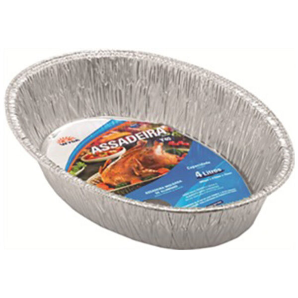 ASSADEIRA ALUMÍNIO OVAL WYDA 4000ML 12UN