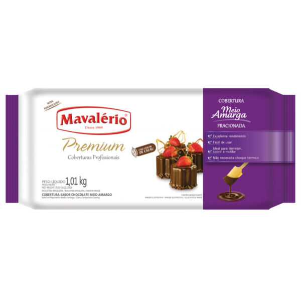 COBERTURA FRACIONADA PREMIUM MAVALÉRIO MEIO AMARGO 1,01KG