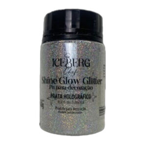 PÓ DECORATIVO GLITTER GLOW PRATA HOLOGRAFIC 40G