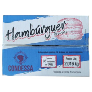 HAMBÚRGUER DE CARNE BOVINHA 36X2,016KG