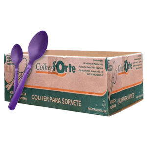 COLHER AÇAÍ COL FORTE C/800UN 12CM ROXA