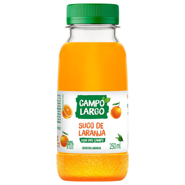 SUCO INTEGRAL CAMPO LARGO LARANJA PET 12X250ML