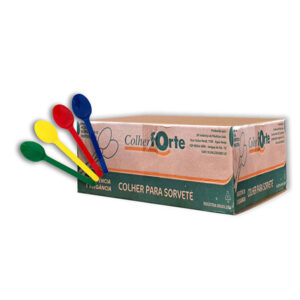 COLHER SORVETE FORTE SORTIDA 12CM C/ 1000 UNIDADES