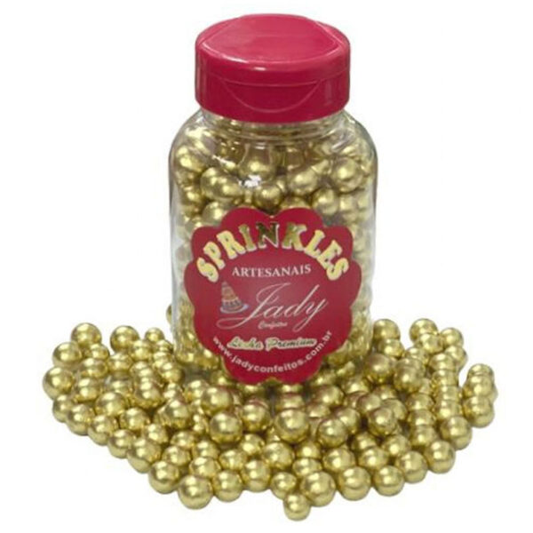 CONFEITO SPRINKLES PÉROLA DOURADO G JADY 100G