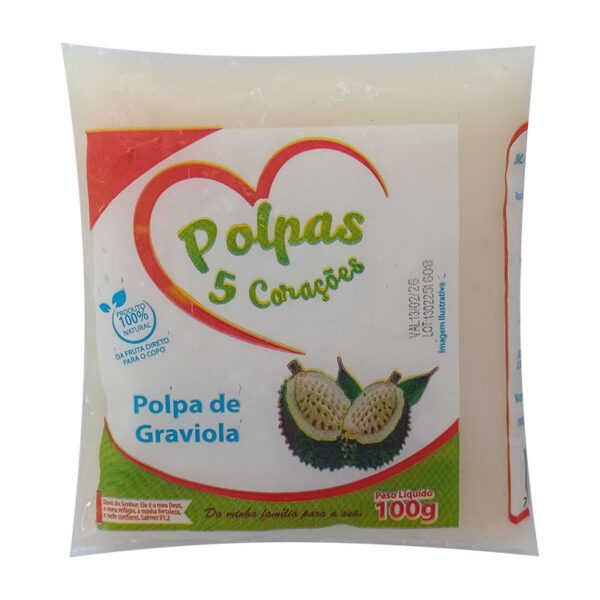 POLPA CONGELADA GRAVIOLA 5 CORAÇÕES 12X100G
