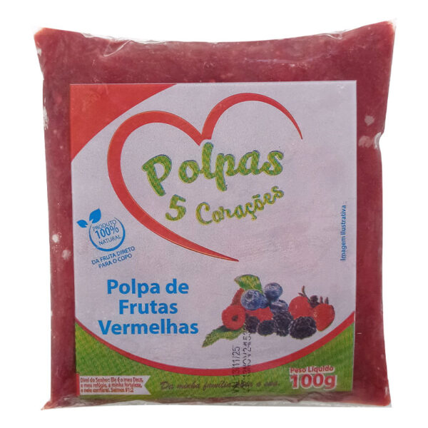 POLPA CONGELADA FRUTAS VERMELHAS 5 CORAÇÕES 12X100G