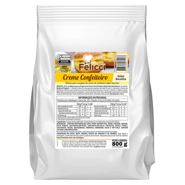 CREME CONFEITEIRO BAUNILHA FELICCI 800G