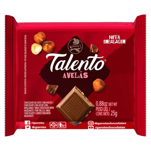CHOCOLATE TALENTO AVELÃS DISPLAY 15X25G