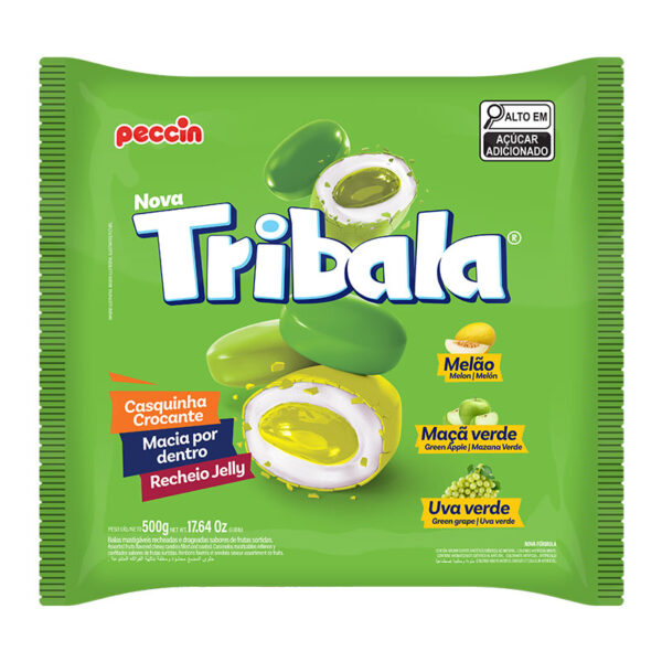 BALA TRIBALA SORTIDA MELÃO/MAÇÃ VERDE/UVA VERDE 500G