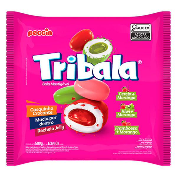 BALA TRIBALA SORTIDA MORANGO/CEREJA/KIWI 500G