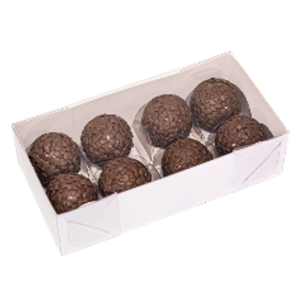 CAIXA P/8 DOCES BRANCA COM TAMPA ACETATO 10UN