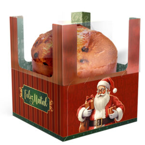 CAIXA P/PANETONE C/VISOR ENCANTO NOEL 10UN