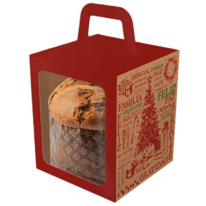 CAIXA P/PANETONE MINI C/VISOR AL NATAL 10U