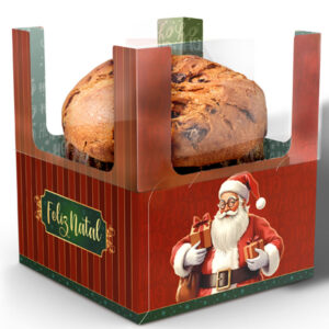 CAIXA P/PANETONE MINI C/V ENCA NOEL 10UN