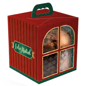 CAIXA P/PANETONE MINI JANELA C/AL NOEL 10UN