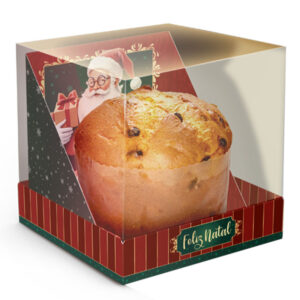 CAIXA P/PANETONE MINI C/VISOR CE NOEL 10UN