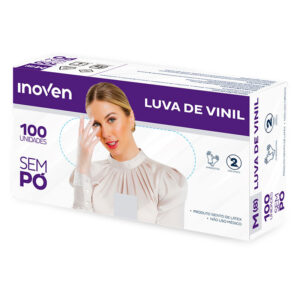 LUVA DE VINIL S/PÓ INOVEN (P)100UN
