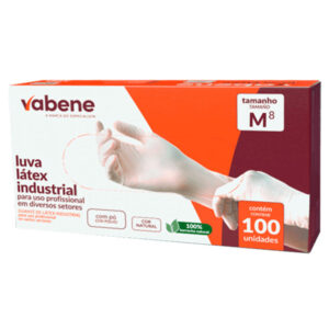 LUVA DE LATEX VABENE C/PO 100UN (M)