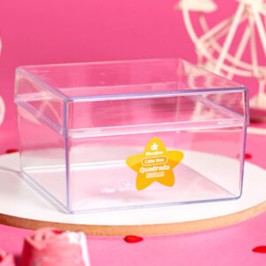 CAKE BOX CRISTAL QUADRADA C/TAMPA 500ML
