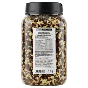 RASPAS CHOCOLATE MIX AMARGO/BRANCO 1KG